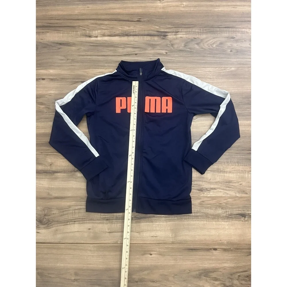 Puma Boys Size XL 18-20 Full Zip Track Jacket Navy/White‎
